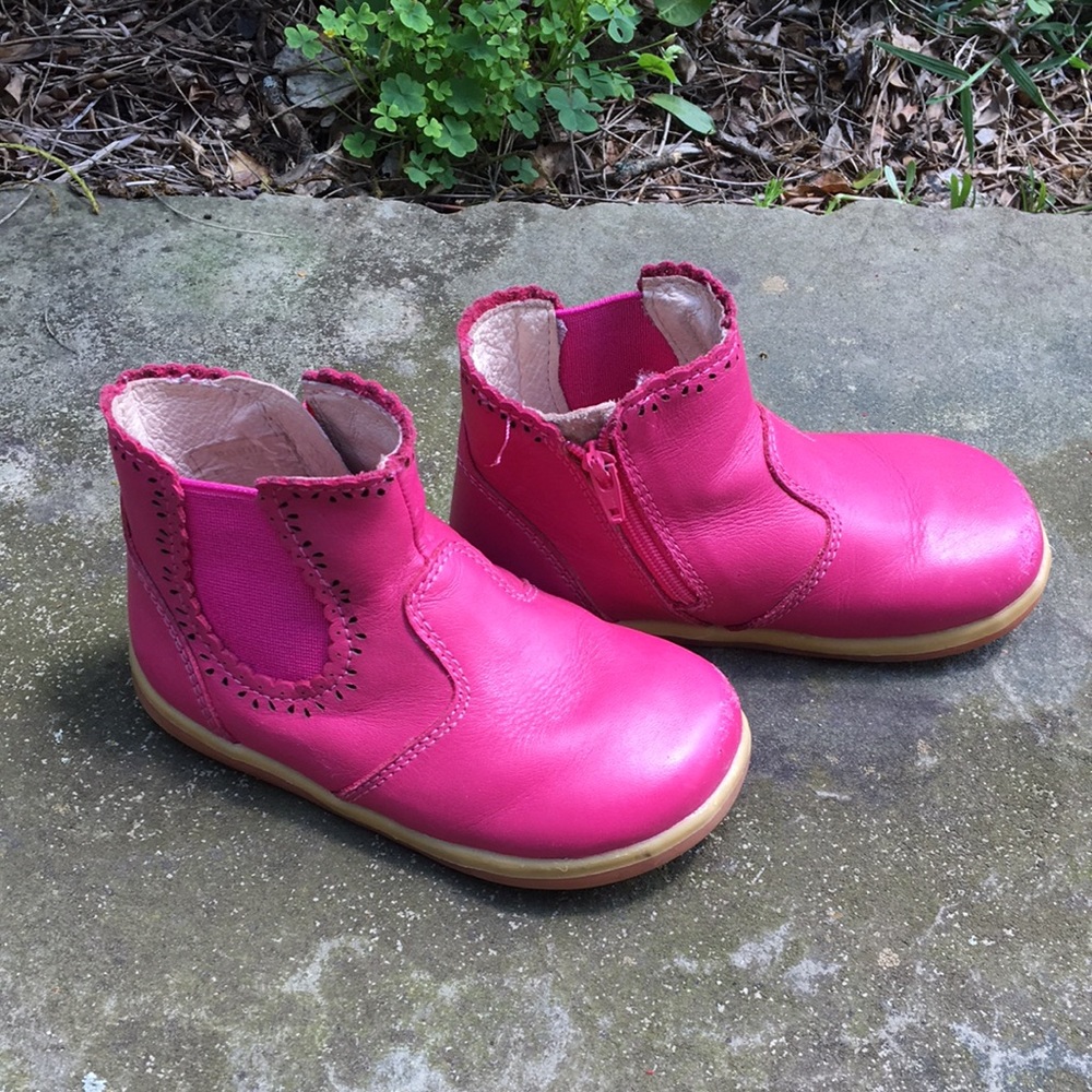 Bobux Pink Leather Girls Boots